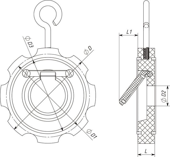 Чертеж дискового клапана
